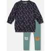 Tunic and Leggings Set, Navy Floral - Mixed Apparel Set - 1 - thumbnail