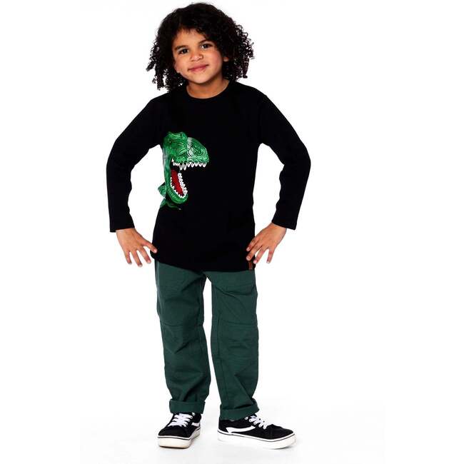 Twill Jogger Pants with Patch Pockets, Forest Green - Pants - 3