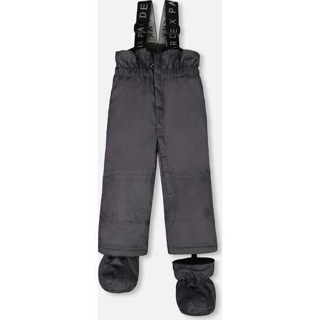 Two-Piece Baby Play Snowsuit with Printed Jacket Sage Green, Dark Gray - Snowsuits - 5