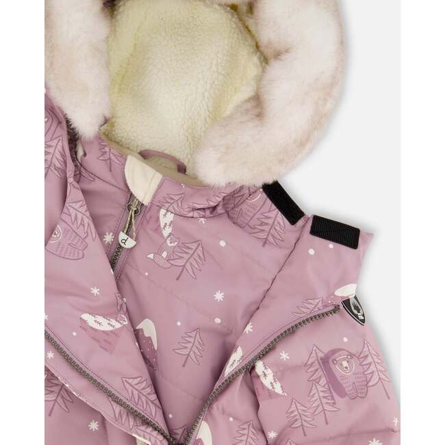 Two-Piece Baby Snug Snowsuit, Purple Bear Print - Snowsuits - 6
