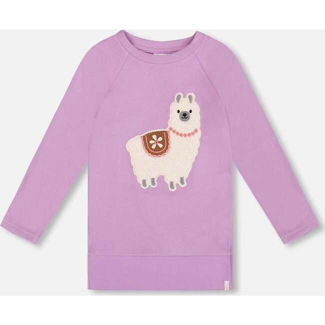 Super Soft Brushed Jersey Tunic with Lama, Purple
