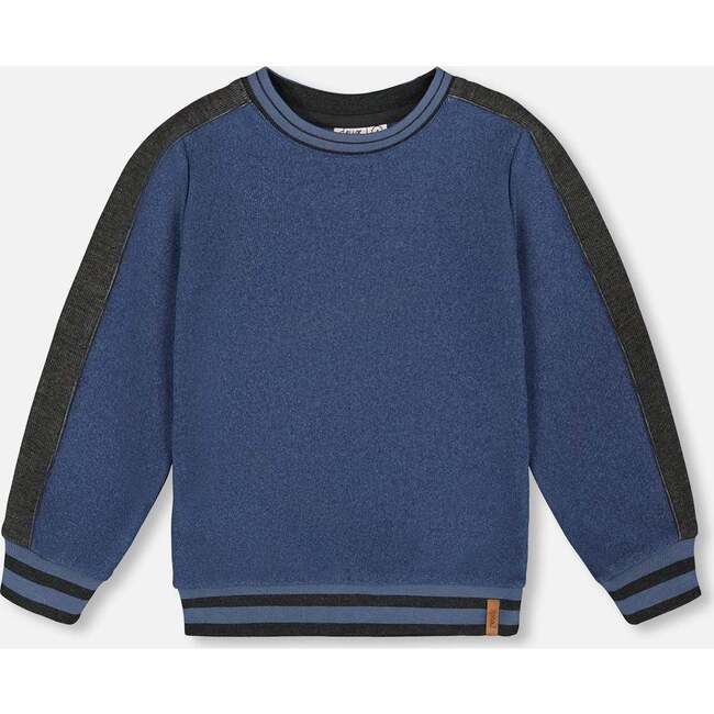 Super Soft Flat Back Rib Sweatshirt, Dark Steel Blue