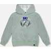 Super Soft Hooded Brushed Jersey Sweatshirt with Graphic Print Green, Jade Green - Sweatshirts - 1 - thumbnail