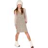 Tweed Jumper, Beige and Black - Dresses - 2