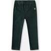 Stretch Velour Rib Treggings, Dark Green - Pants - 1 - thumbnail