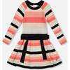 Striped Knit Dress Beige Black and Pink, Beige, Black and Pink - Dresses - 1 - thumbnail