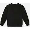 Super Soft Brushed Jersey Long Sleeve Top with Plaid Pocket, Black - Sweatshirts - 3