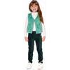 Stretch Velour Rib Treggings, Dark Green - Pants - 2