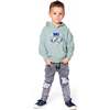Super Soft Hooded Brushed Jersey Sweatshirt with Graphic Print Green, Jade Green - Sweatshirts - 3