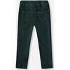 Stretch Velour Rib Treggings, Dark Green - Pants - 3