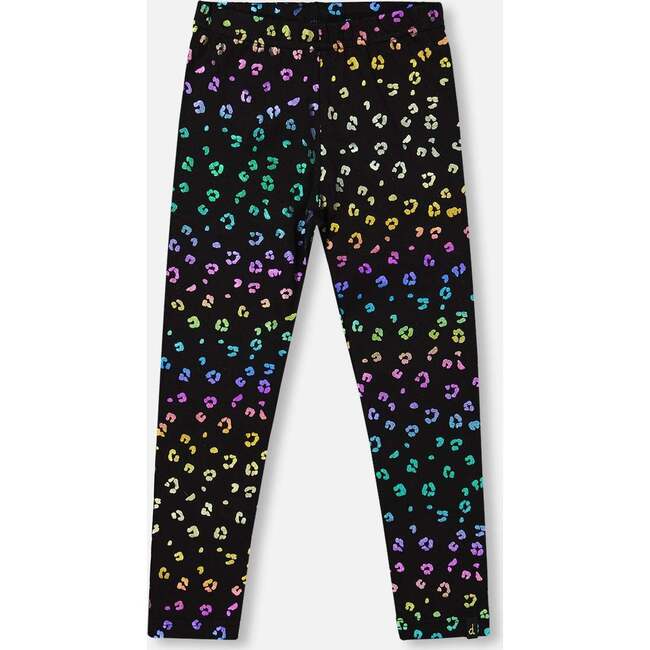 Stretch Jersey Leggings, Multicolor Leopard Print