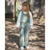 Stretch Velour Faux-Layered Overalls, Jade Green - Overalls - 2