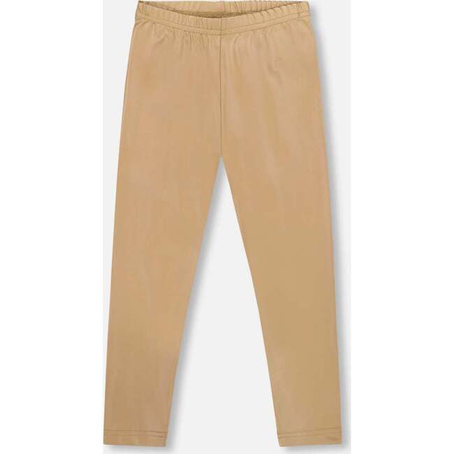 Stretch Shiny Leggings, Golden Beige