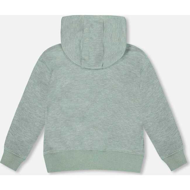 Super Soft Hooded Brushed Jersey Sweatshirt with Graphic Print Green, Jade Green - Sweatshirts - 4