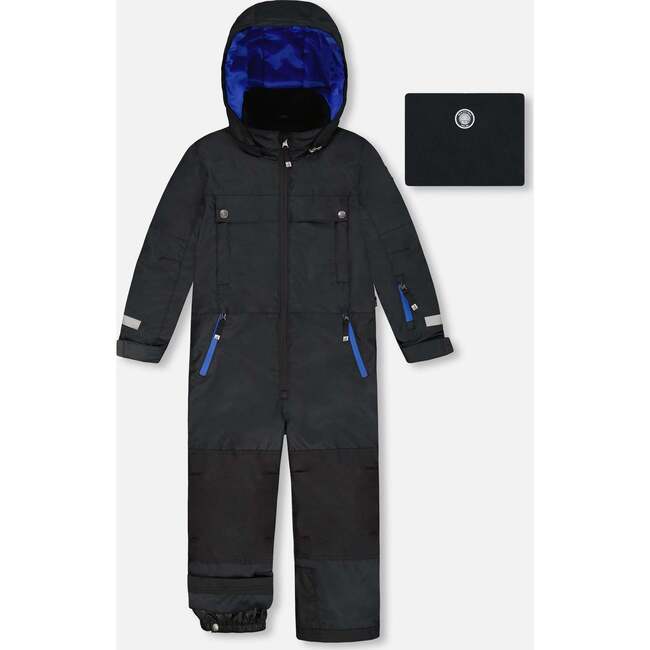 Solid One-Piece Teknik Snowsuit, Black