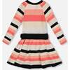 Striped Knit Dress Beige Black and Pink, Beige, Black and Pink - Dresses - 3