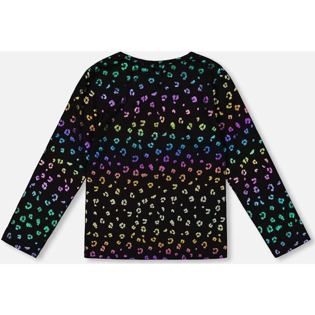 Stretch Jersey T-Shirt, Multicolor Leopard Print - T-Shirts - 3