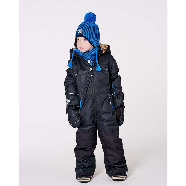 Solid One-Piece Teknik Snowsuit, Black - Snowsuits - 2