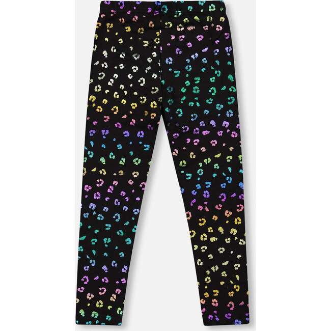 Stretch Jersey Leggings, Multicolor Leopard Print - Leggings - 3