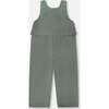 Stretch Velour Faux-Layered Overalls, Jade Green - Overalls - 4