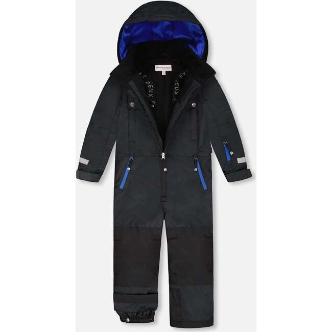 Solid One-Piece Teknik Snowsuit, Black - Snowsuits - 3