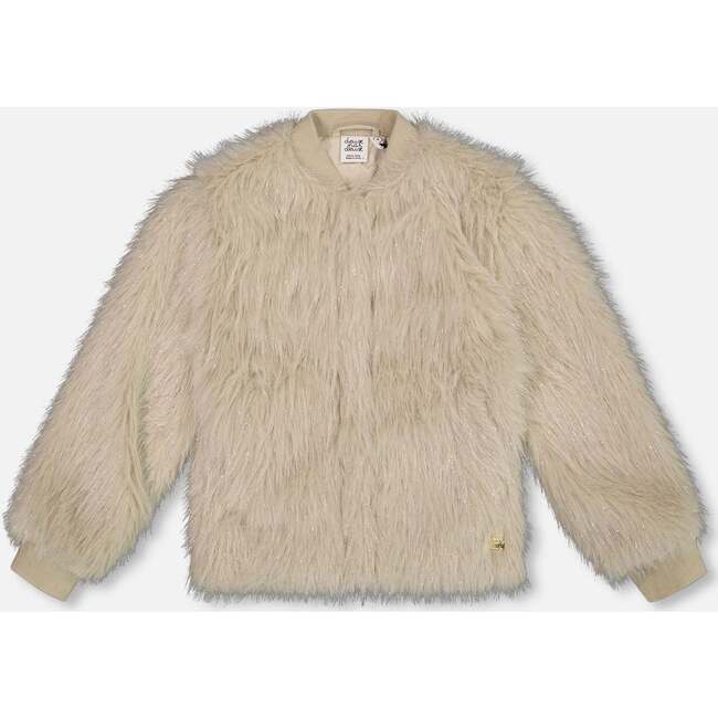 Short Faux Fur Coat, Beige