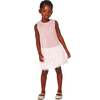 Sleeveless Bi-Material Lurex Dress with Feathers, Light Pink - Dresses - 2