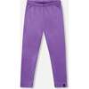 Shiny Stretch Leggings, Purple - Leggings - 1 - thumbnail
