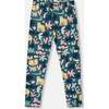 Stretch Jersey Leggings, Green Cat Print - Leggings - 1 - thumbnail