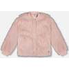 Short Faux Fur Coat, Dusty Pink - Jackets - 1 - thumbnail