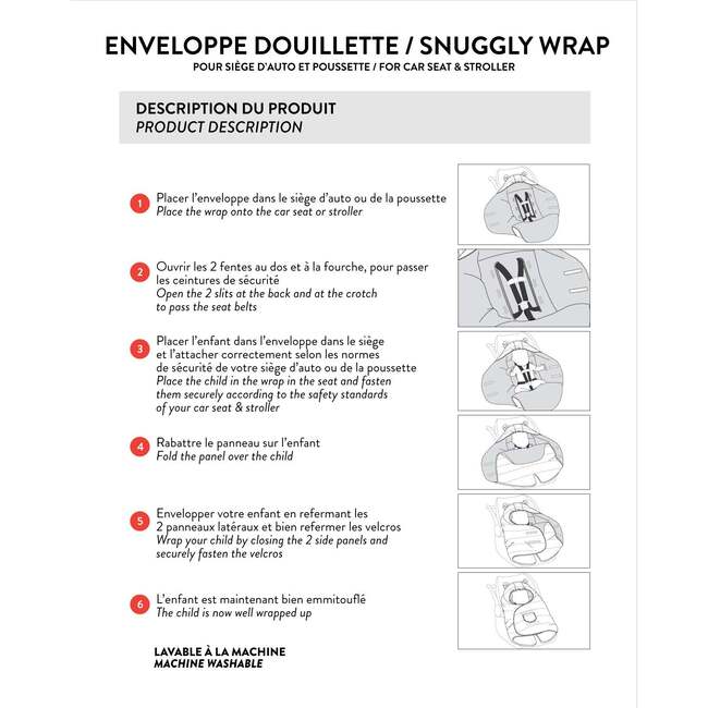 Snugly Baby Wrap Designed for Car Seat and Stroller Off-White, White Asparagus - Car Seat Accessories - 5