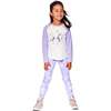 Stretch Jersey Leggings, Lilac Unicorn Print - Leggings - 2