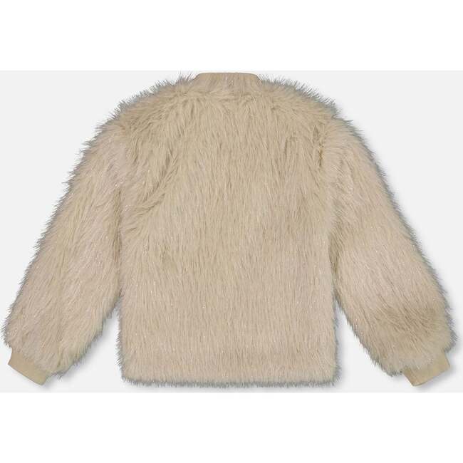 Short Faux Fur Coat, Beige - Jackets - 4