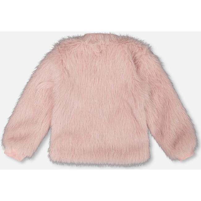 Short Faux Fur Coat, Dusty Pink - Jackets - 2