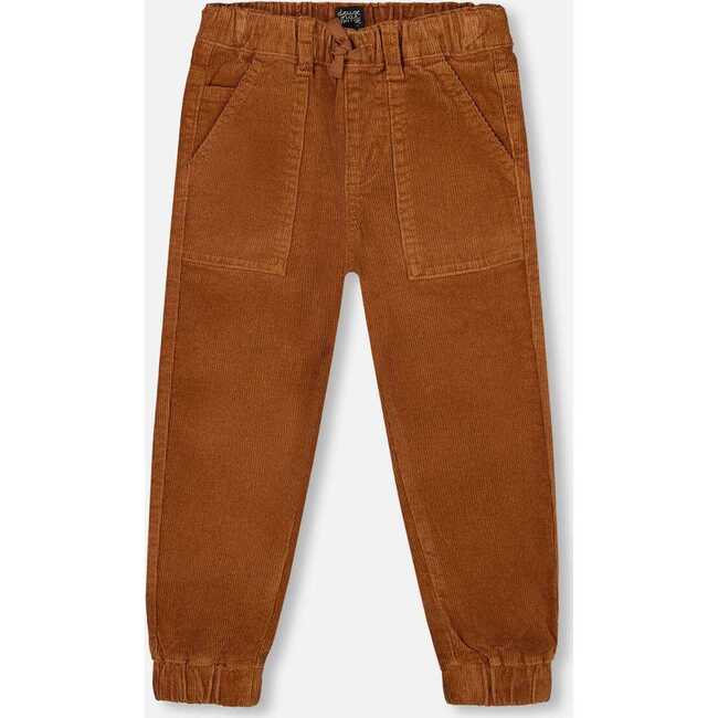 Stretch Corduroy Jogger Pants, Brown