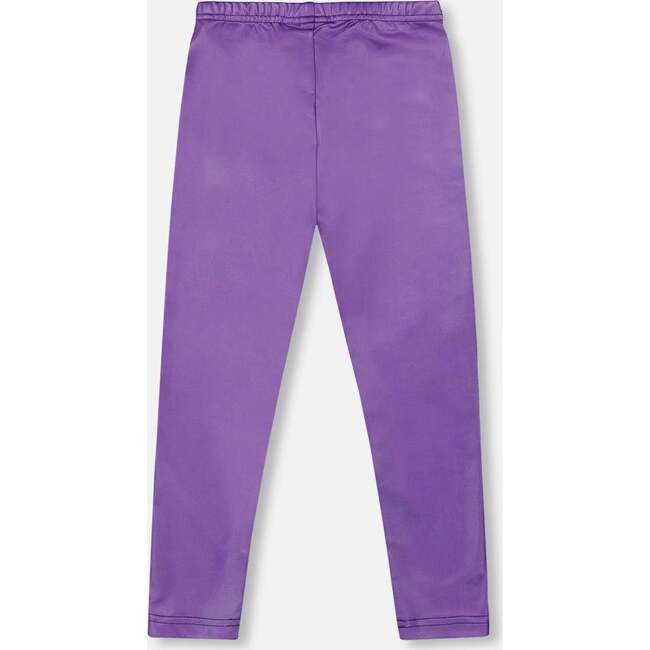 Shiny Stretch Leggings, Purple - Leggings - 3