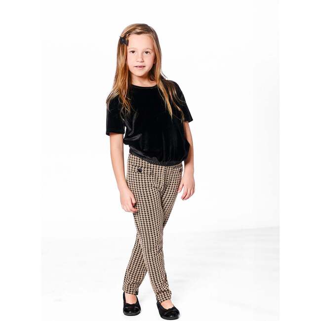 Short Sleeve Stretch Velour Top, Black - T-Shirts - 2