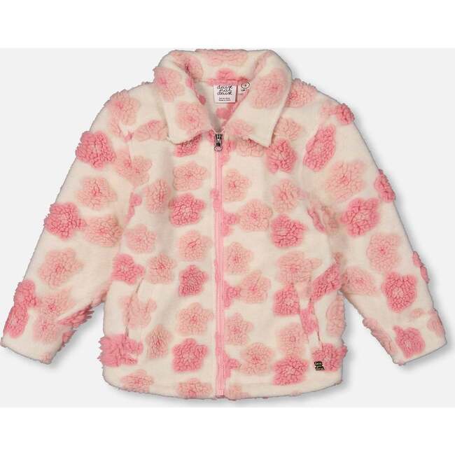 Sherpa Overshirt, Off-White and Pink