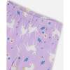 Stretch Jersey Leggings, Lilac Unicorn Print - Leggings - 4