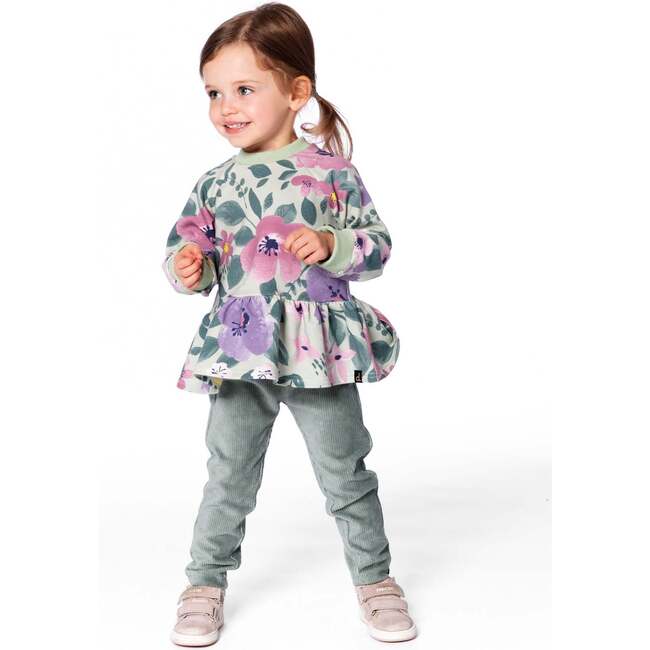 Stretch Fleece Sweatshirt, Sage Floral - Sweatshirts - 3