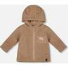 Sherpa Bear Hooded Zip Jacket, Brown - Jackets - 1 - thumbnail