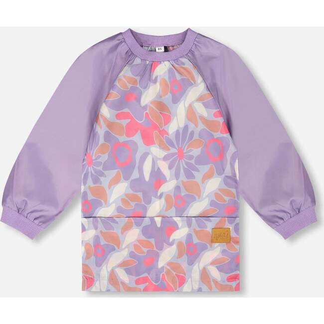 School Apron, Lilac Retro Flower Print