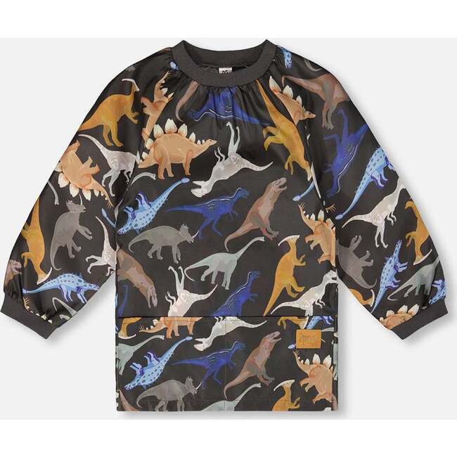 School Apron, Black Dinosaur Print