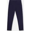 Ribbed Leggings, Navy Blue - Leggings - 1 - thumbnail