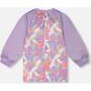 School Apron, Lilac Retro Flower Print - School Supplies - 2
