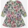 Stretch Fleece Dress, Sage Floral - Dresses - 3