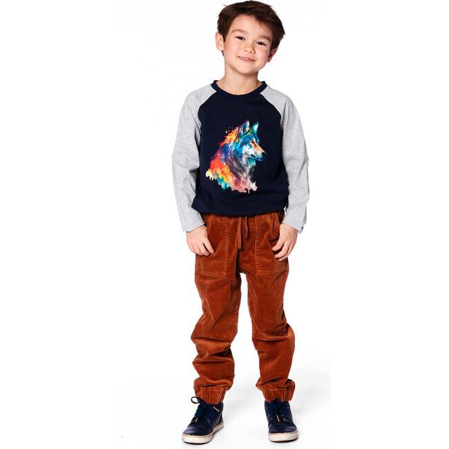 Stretch Corduroy Jogger Pants, Brown - Pants - 3