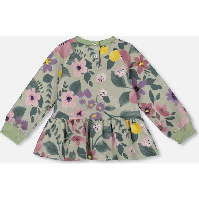 Stretch Fleece Sweatshirt, Sage Floral - Sweatshirts - 4