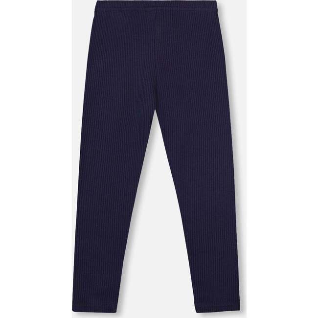 Ribbed Leggings, Navy Blue - Leggings - 2
