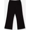 Ribbed Leggings Bootleg with Slit, Black - Pants - 1 - thumbnail